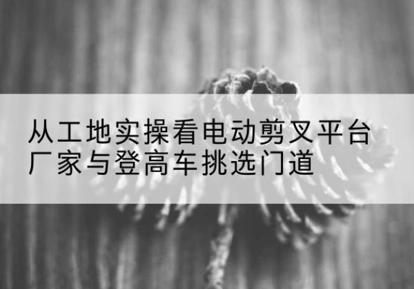 扎赉诺尔电动剪叉升降平台厂家-从工地实操看电动剪叉平台厂家与登高车挑选门道